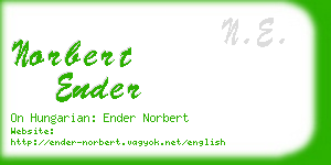 norbert ender business card